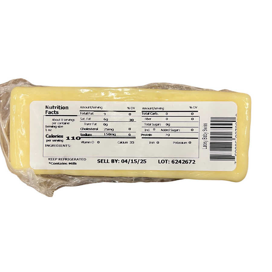Lacey Baby Swiss Cheese (8 oz Bar)