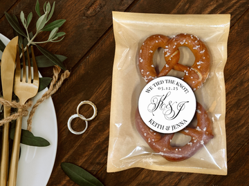 We Tied the Knot! Handmade Crunchy Pretzels Wedding Favor