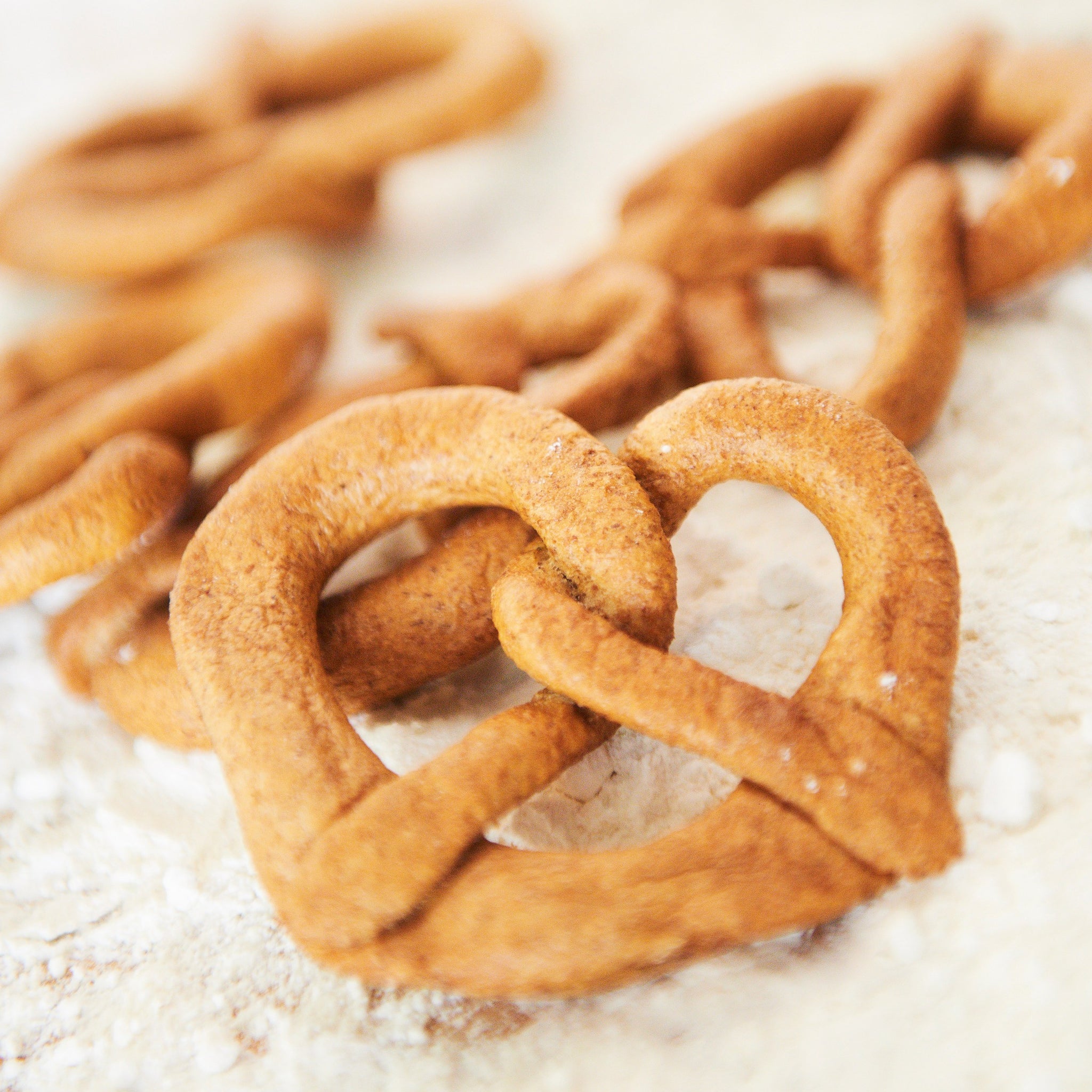 Our whole wheat pretzel is made with 100 whole wheat flour. Martin's